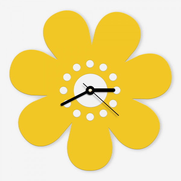 Horloge fleur jaune