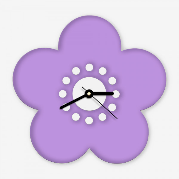 horloge forme fleur violette