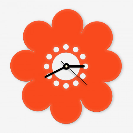 horloge 8 petales orange