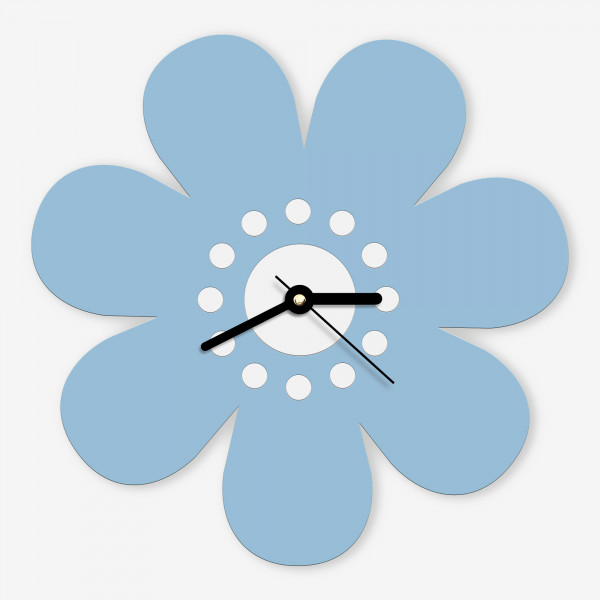 horloge fleur bleu clair