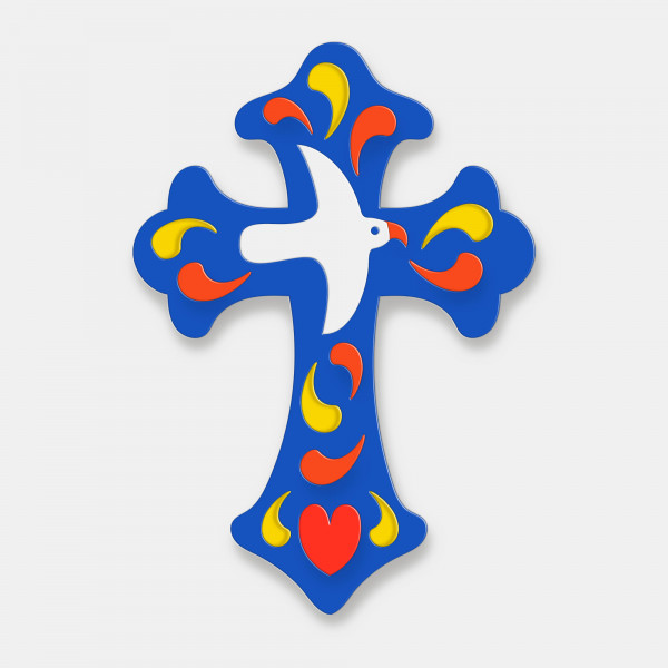 croix motif colombe