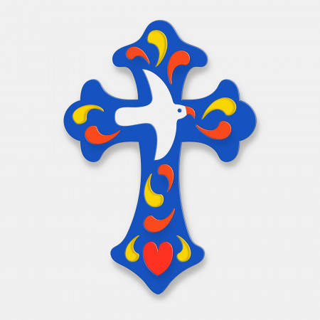 croix motif colombe