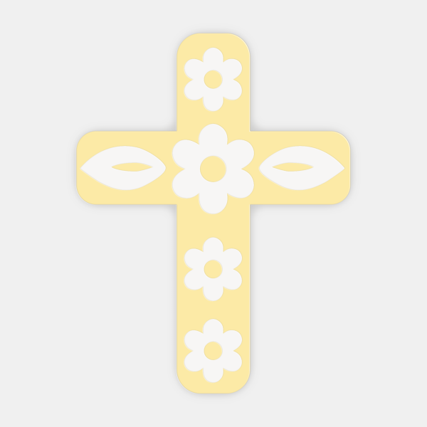 croix chretienne jaune pastel