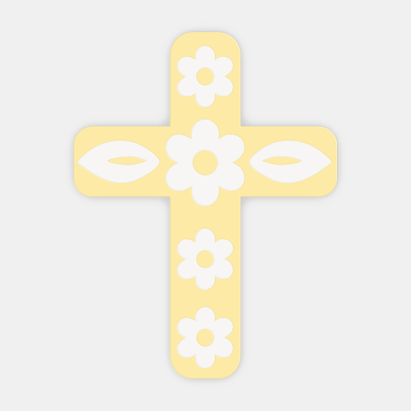 croix chretienne jaune pastel