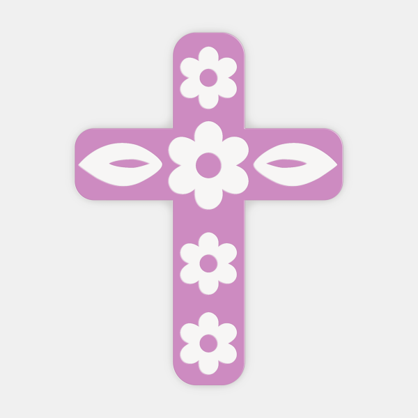 croix chretienne violet pastel