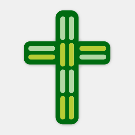 croix chrétienne verts