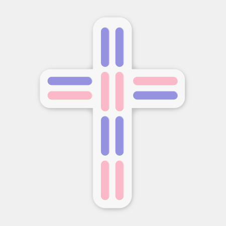 croix chrétienne rose violet