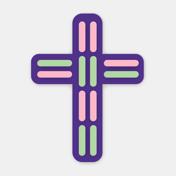 croix chrétienne violet