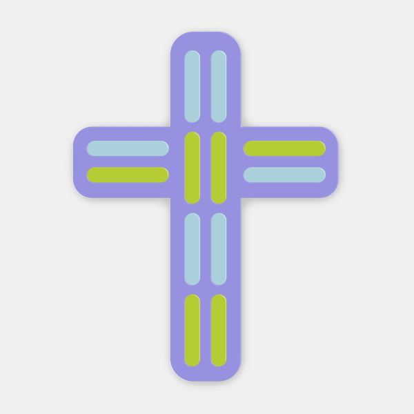 croix chrétienne violet clair